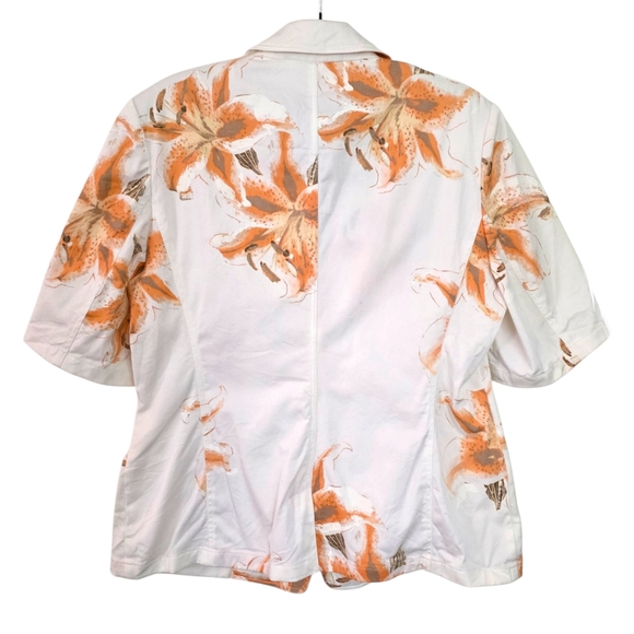 Eugen Klein Tiger Lily Floral Short Sleeve Blazer US‎ 10 Medium - Picture 2 of 7